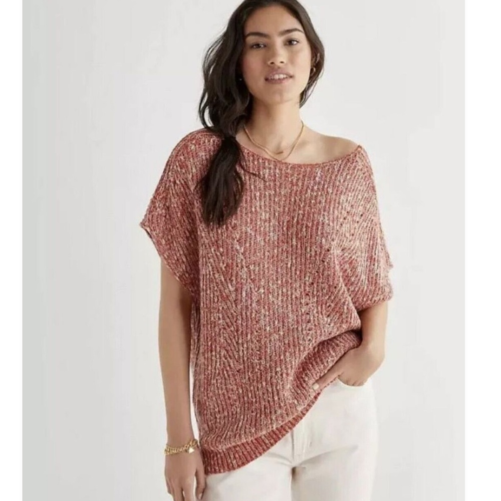 Anthropologie Pilcro Oversized Knit V Back Tunic Top